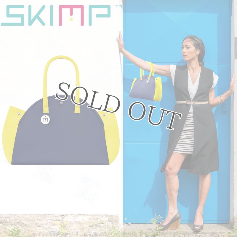 ウェットスーツ素材バッグ SKIMP ダークブルー＆イエロー (紺青&黄)
