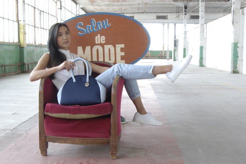 SKIMPバイカラーハンドバッグ1