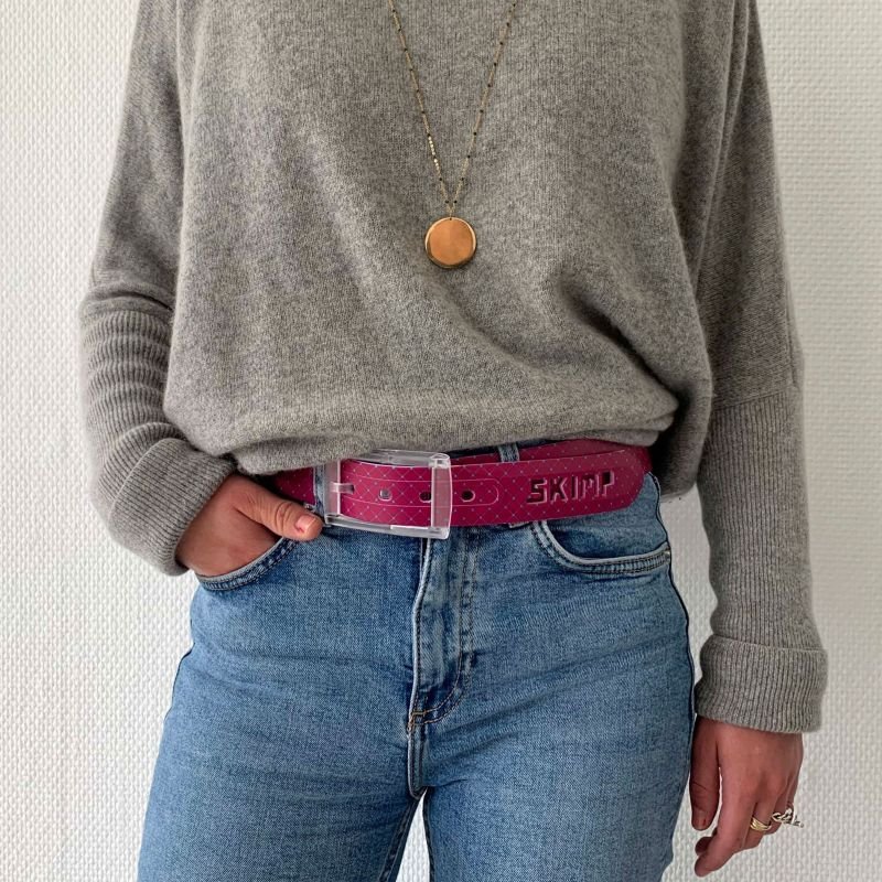 SKIMP金属アレルギーベルトコーデステッチオールドピンク