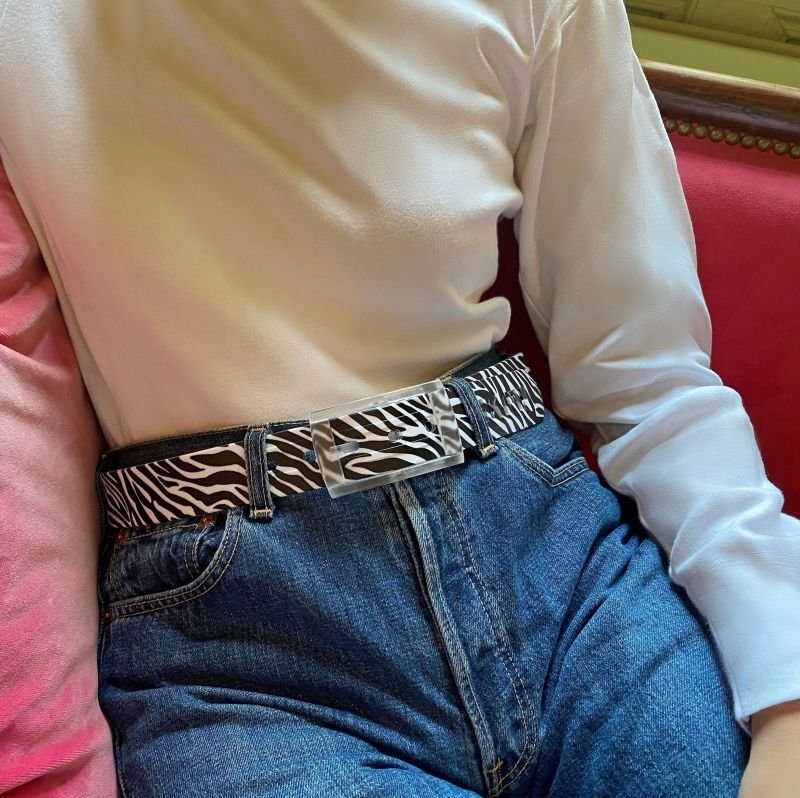 SKIMPゴルフベルトコーデゼブラ