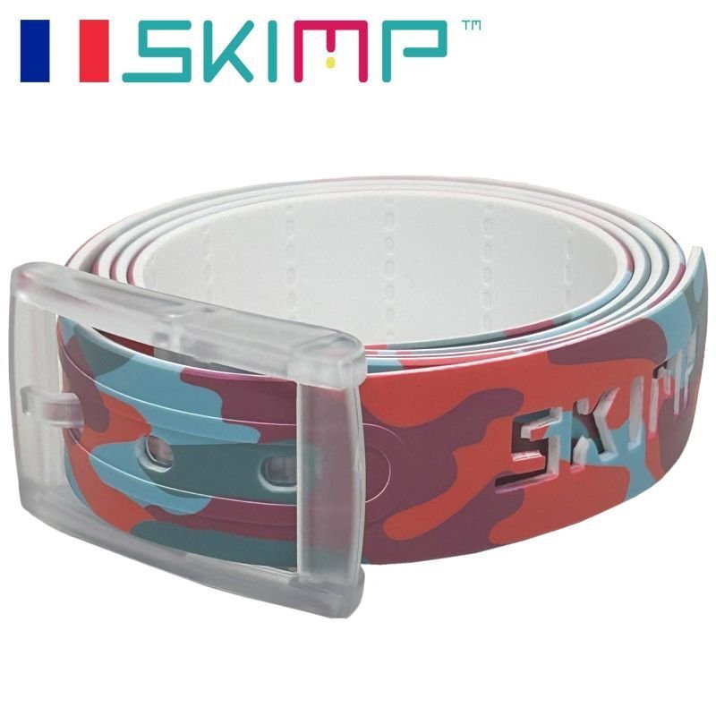 画像2: SKIMP プリントベルト メンズ レディース 長さ約140cm 幅約3.4cm【アーミーレッド】 (2)