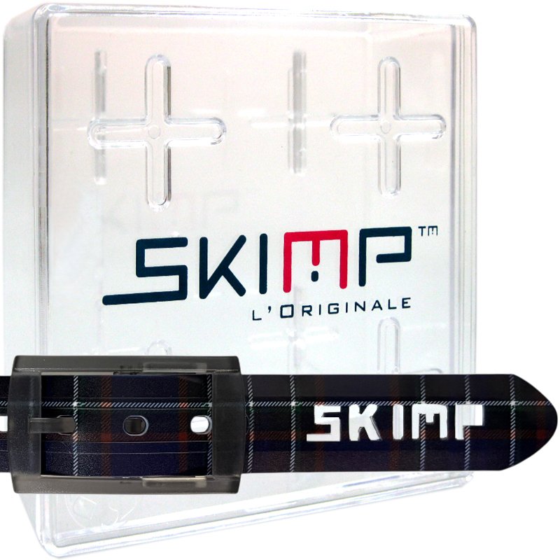 画像1: SKIMP プリントベルト メンズ レディース 長さ約140cm 幅約3.4cm【ブルー・スコティッシュ】 (1)