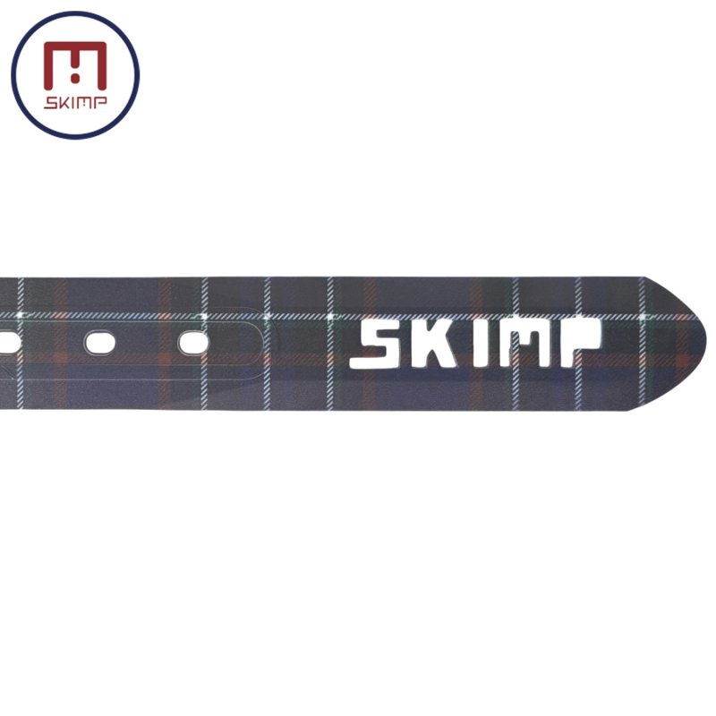 画像1: SKIMP プリントベルト ※帯のみ 単品販売 長さ約140cm 幅約3.4cmメール便可【ブルー・スコティッシュ】 (1)