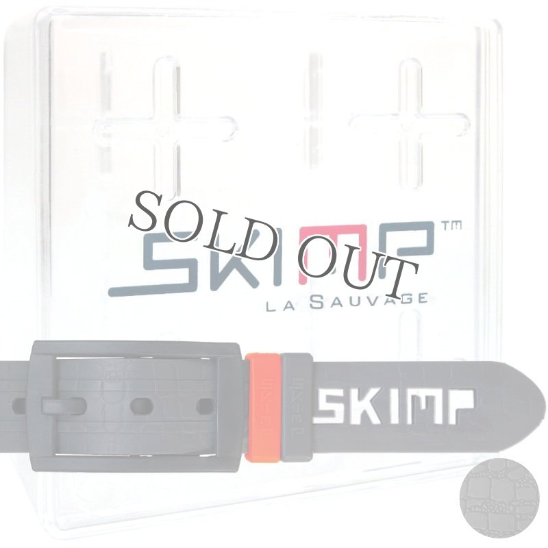 SKIMPベルト　ワニ　ダークグレー