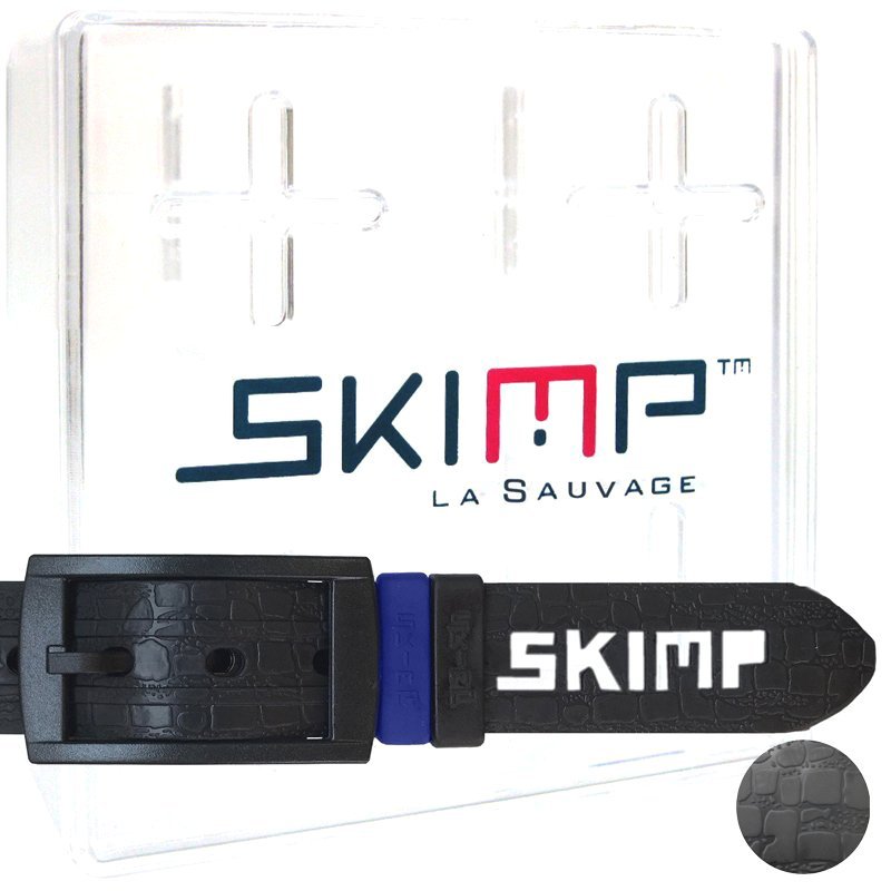 SKIMPベルト　ワニ柄　黒