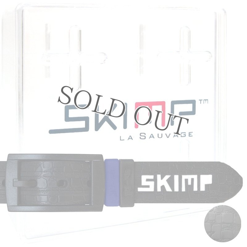 SKIMPベルト　ワニ柄　黒